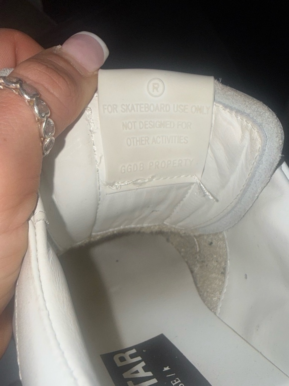 Golden Goose White Leather Star Lace-Up Sneaker with Gold Branding - Picture 6 of 7